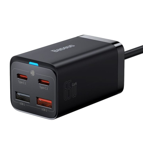 Cargador Baseus 65w 2xUSB Tipo C 2xUSB Tipo A