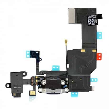 Flex Carga / Micro / Jack Apple iPhone 5C Negro